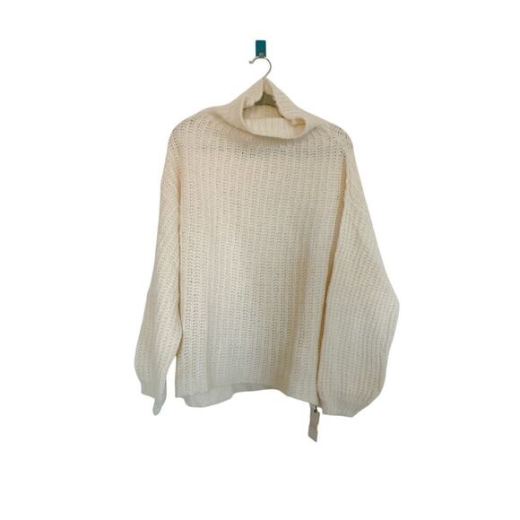 Cuyana Alpaca Wool Turtleneck Sweater Ecru Large - Picture 4 of 9